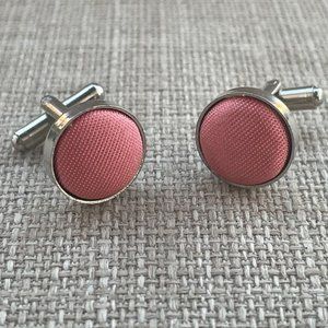 Men Cufflinks Pink Face Silver Tone Fashion Jewelry Cuff Links New